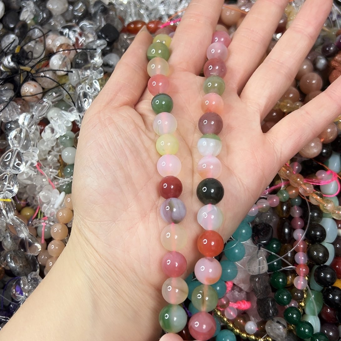 玛瑙/玉髓未镶嵌珠宝半成品，卡10盐源玛瑙一条