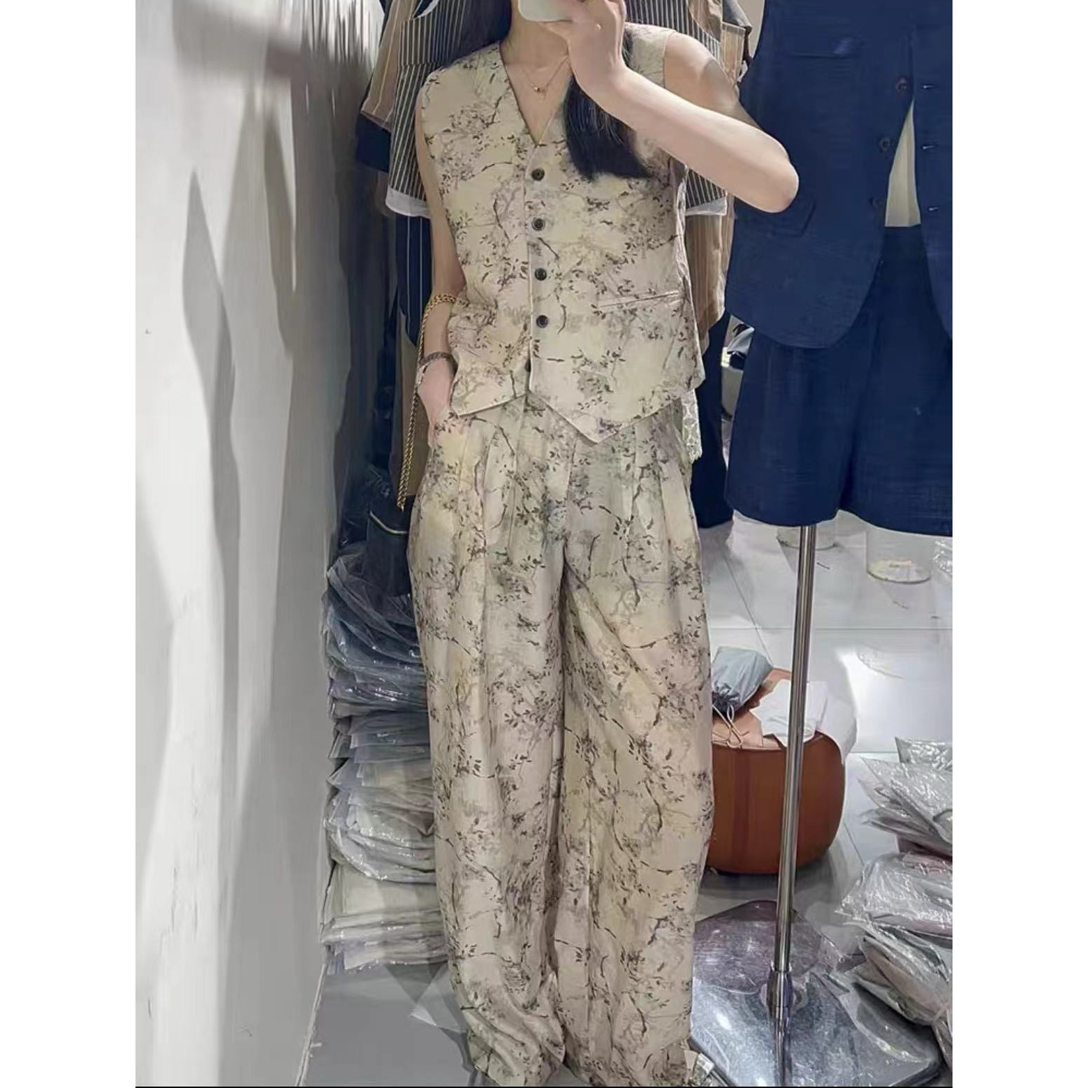 531 夏季马甲阔腿裤两件套女配高级感时尚洋气无袖套装