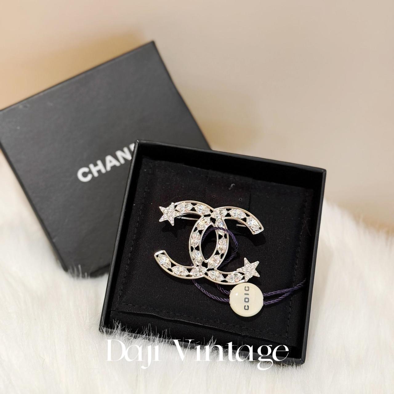 99新 Chanel/香奈儿 24期免息/大吉中古/双c镶钻星星胸针