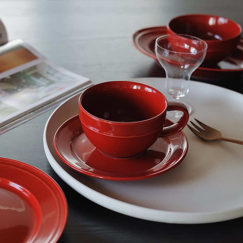 【正品】Camus say无畏系列红色咖啡杯碟杯10.5*6.8cm 碟16.8*2cm