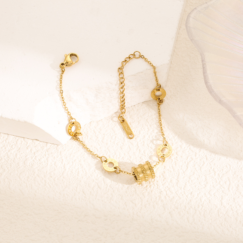 钛钢手链 6621金色光面小蛮腰钛钢手链女简约不掉色网红时尚手饰