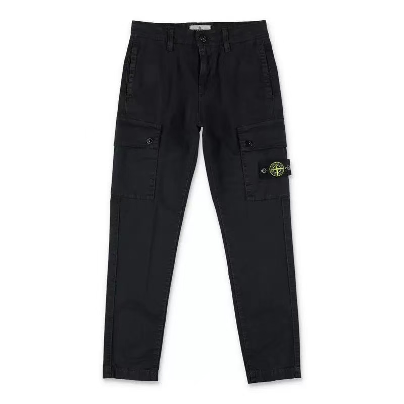 STONE ISLAND/石头岛 侧边徽章直筒工装裤 2562009/010黑/011卡其