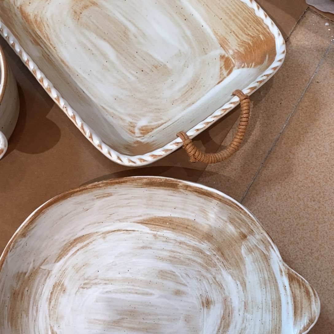 今囍陶器粗陶餐具2件