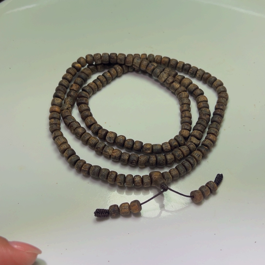 沉香手串空*沉香奇楠白棋多圈串24克