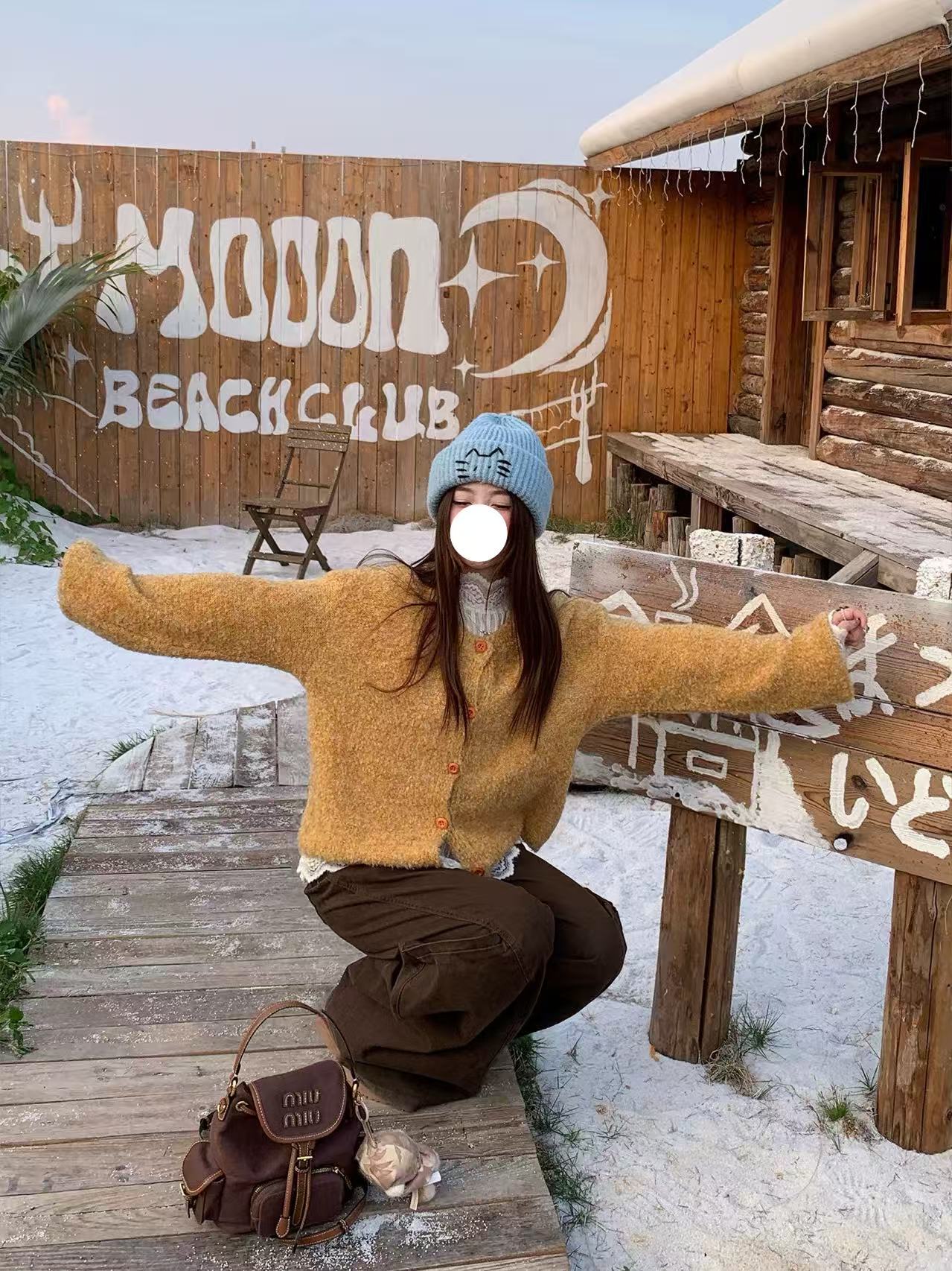 穿搭技巧 黄色针织毛衣#7924 