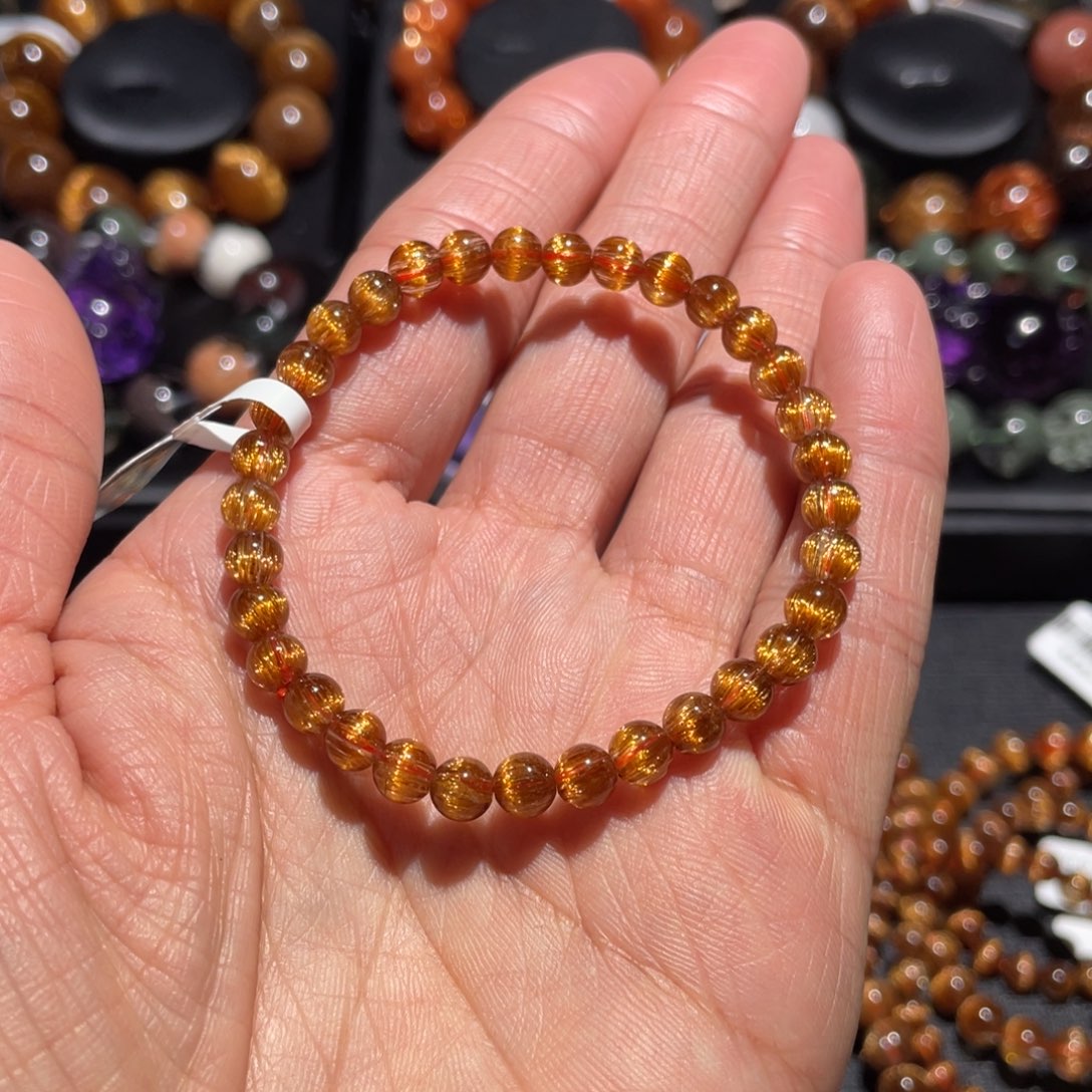 水晶手链未镶嵌铜顺发手链5.3mm左右