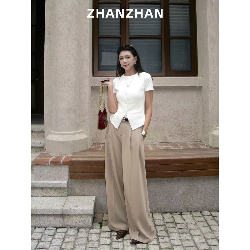 ZHANZHAN【长岛假期】捏折设计休闲舒适阔腿裤ZZK9048