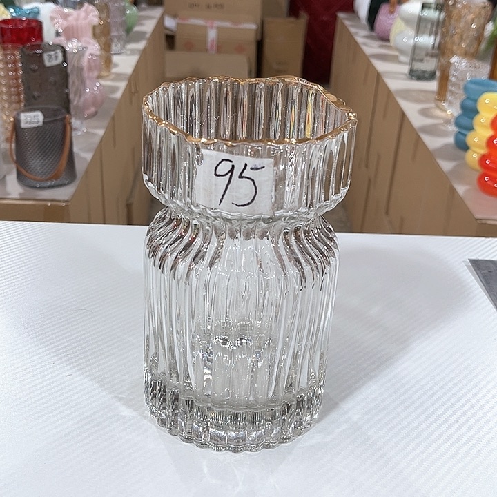 玻璃95高19口11水晶玻璃花瓶嘎嘎好看