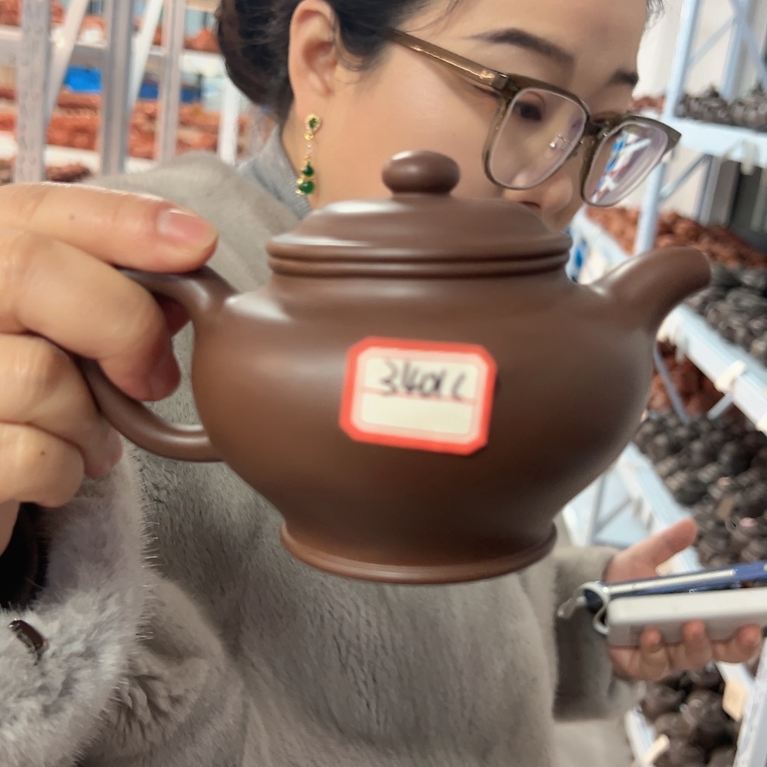 紫砂茶壶黄龙山原矿老紫泥340