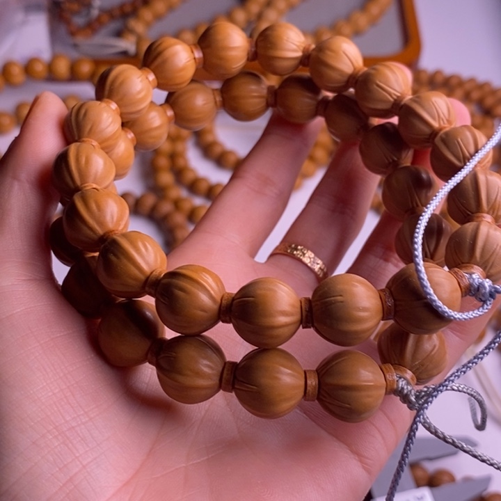 核桃手串/手链雕刻四花铁核