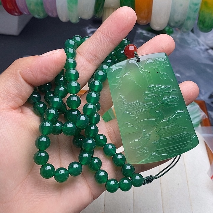 翡翠未镶嵌颈饰238啊串