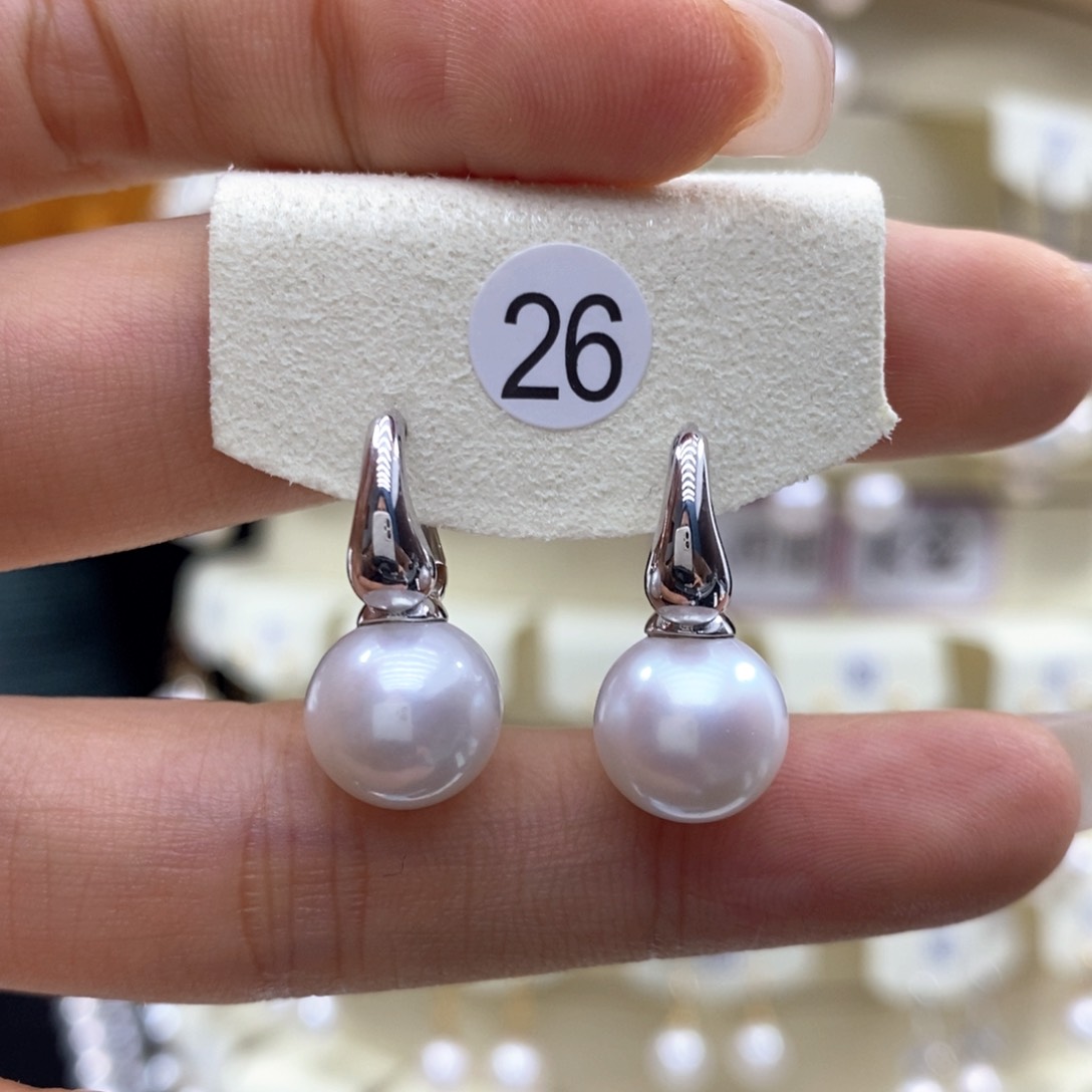 淡水珍珠耳饰银S925镶嵌
