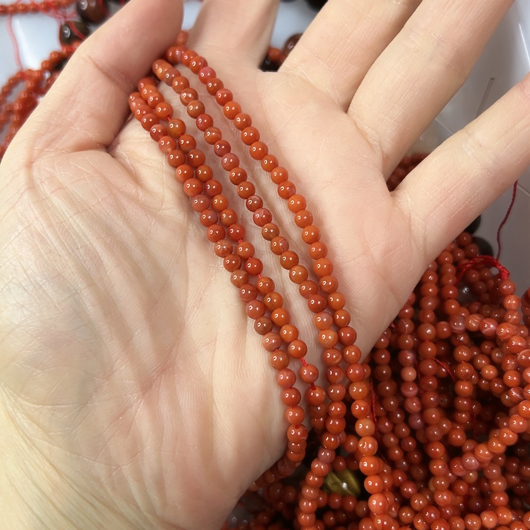 玛瑙/玉髓未镶嵌珠宝半成品，卡3南红4圈