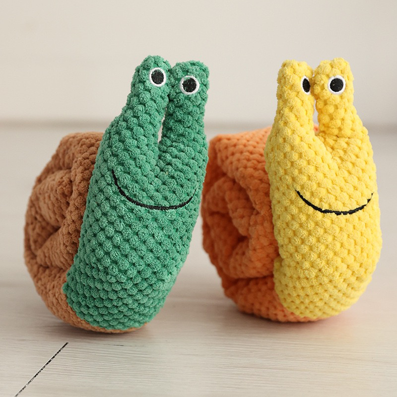 狗狗发声宠物毛绒玩具蜗牛卡通训练玩耍嗅闻磨牙宠物用品漏食玩具