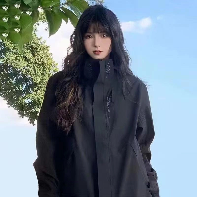 休闲防风冲锋衣外套男女春季登山服潮牌户外运动情侣夹克衫高颜值