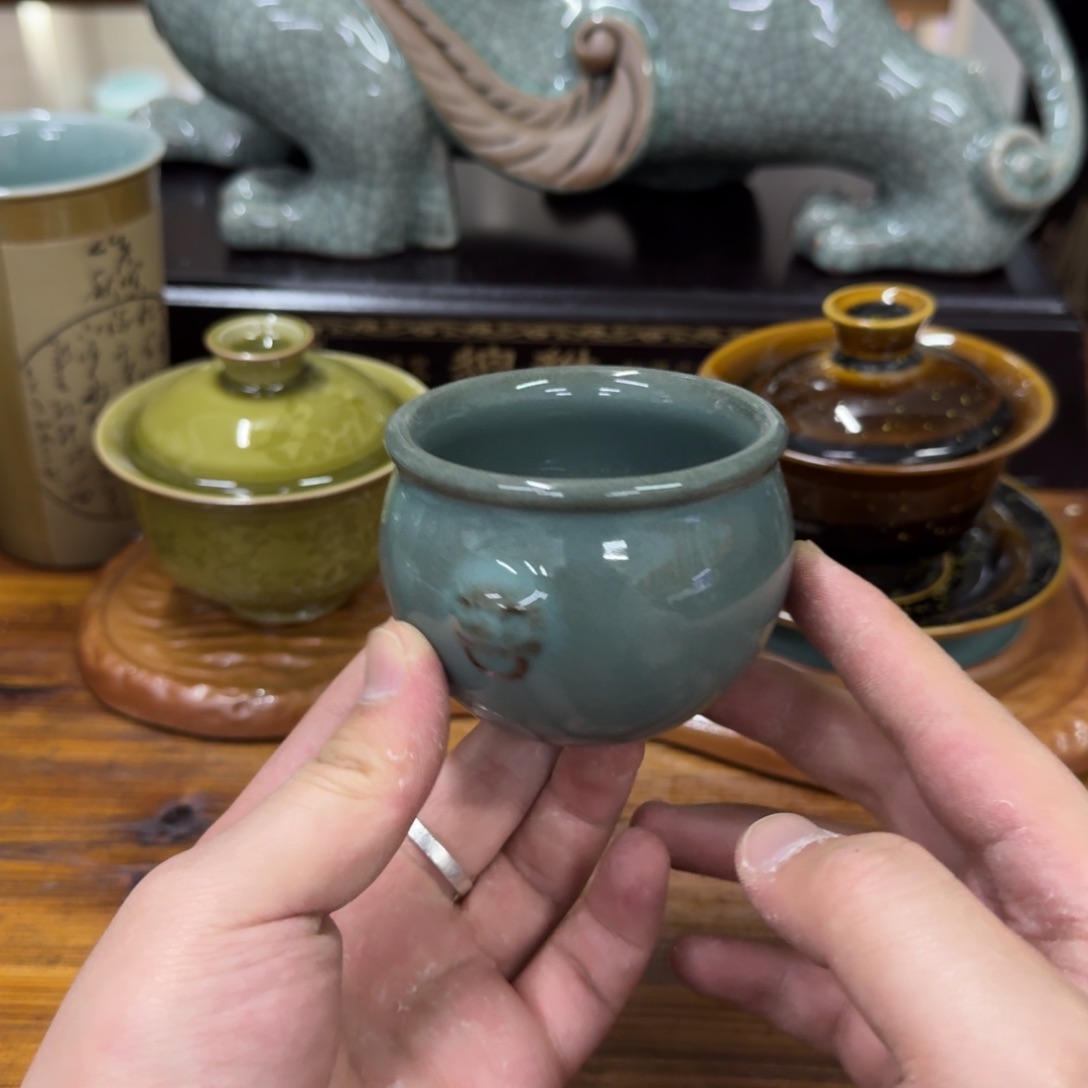 龙泉青瓷茶具微瑕8035