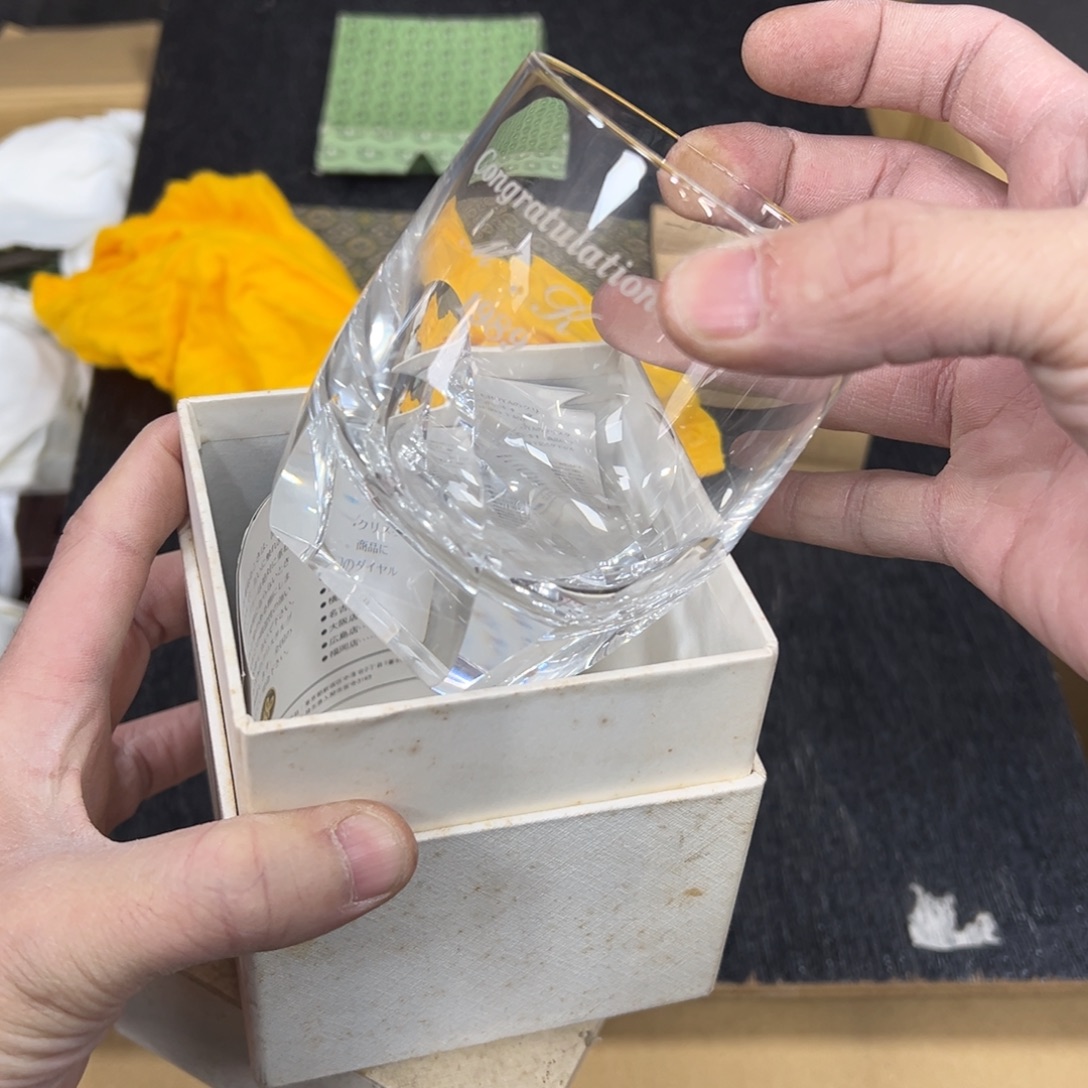 玻璃日本中古工艺品摆件