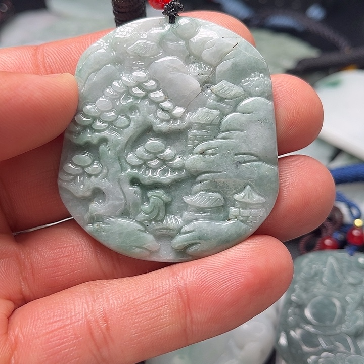 翡翠颈饰未镶嵌天然緬甸翡翠吊墜