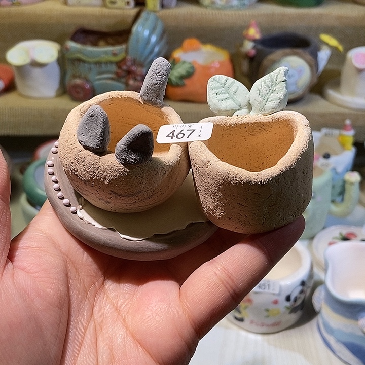 467 手工手绘花盆，满29包邮