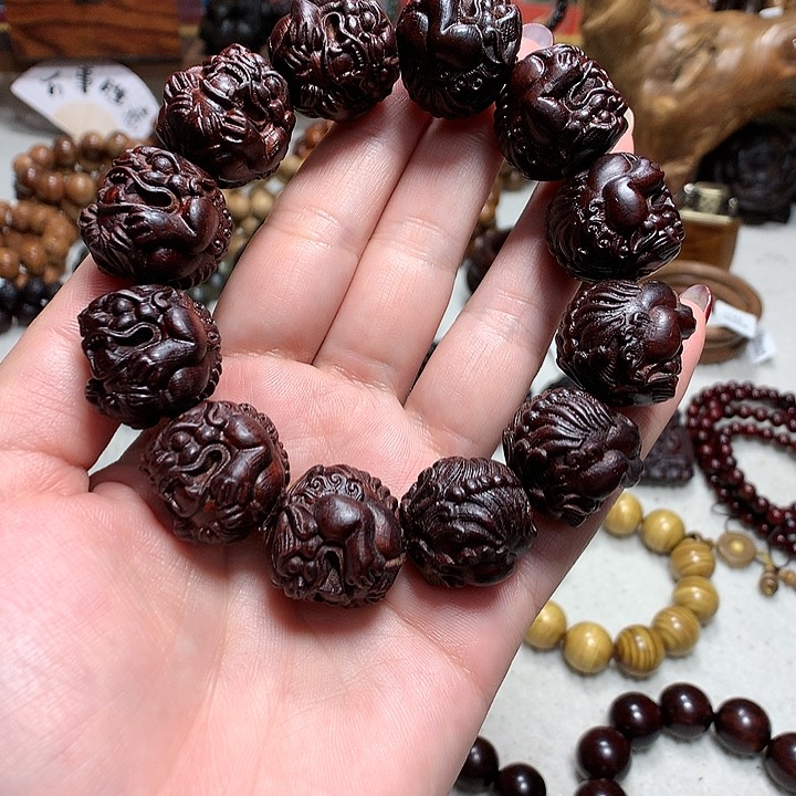 小叶紫檀手串/手链印度小叶紫檀招财貔貅20mm