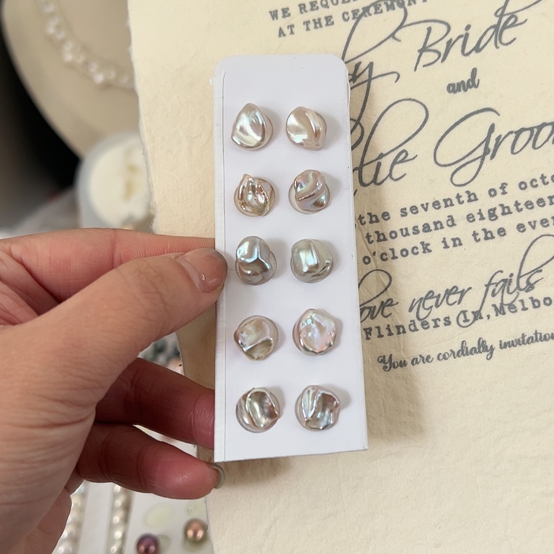 淡水珍珠耳环银S925镶嵌