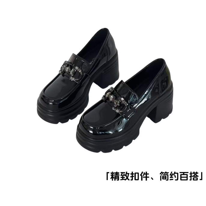 广州真皮百搭一脚蹬学院风时尚休闲增高乐福鞋皮鞋