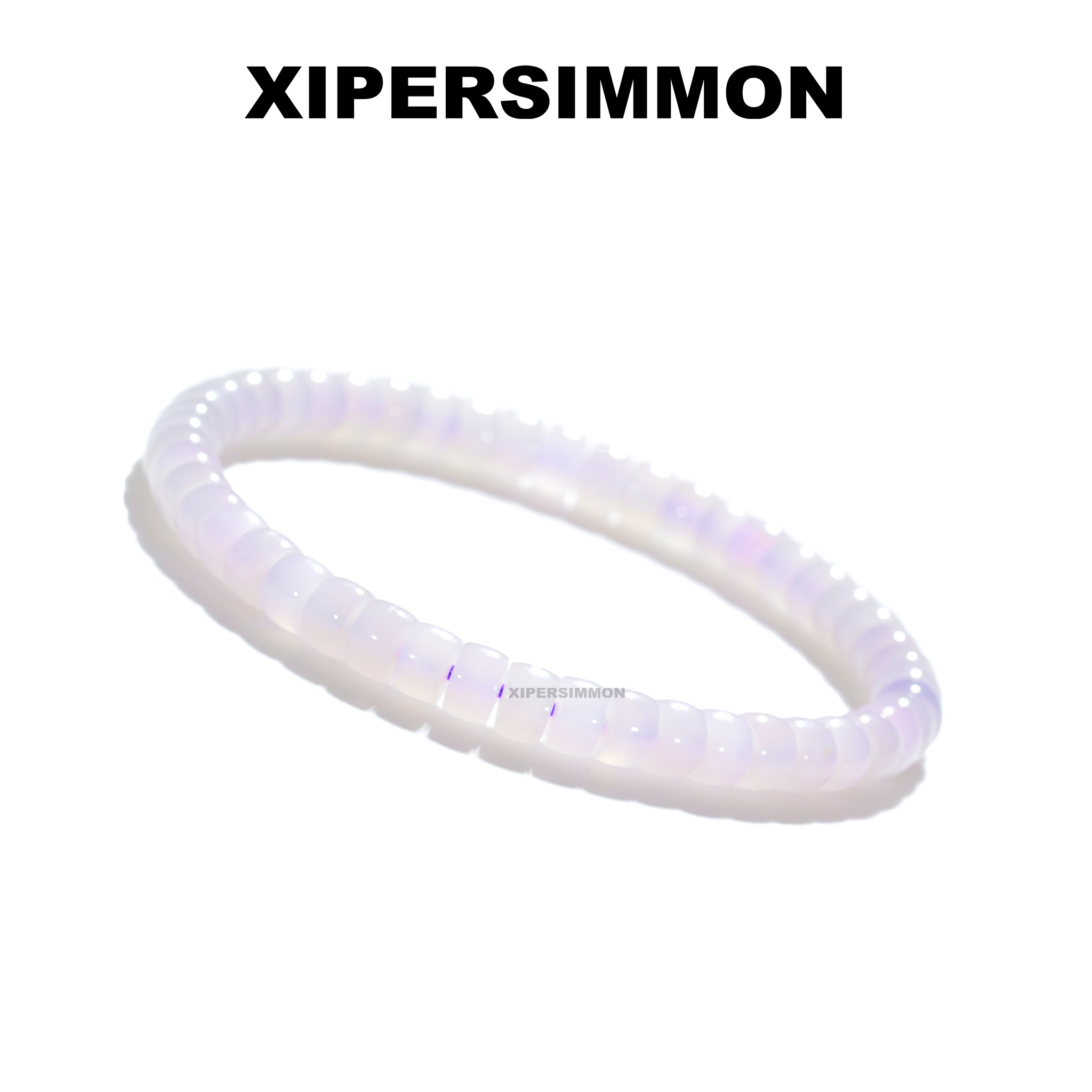 6mm天然和田玉手串烟紫手串精工直切归圆文玩百搭叠戴