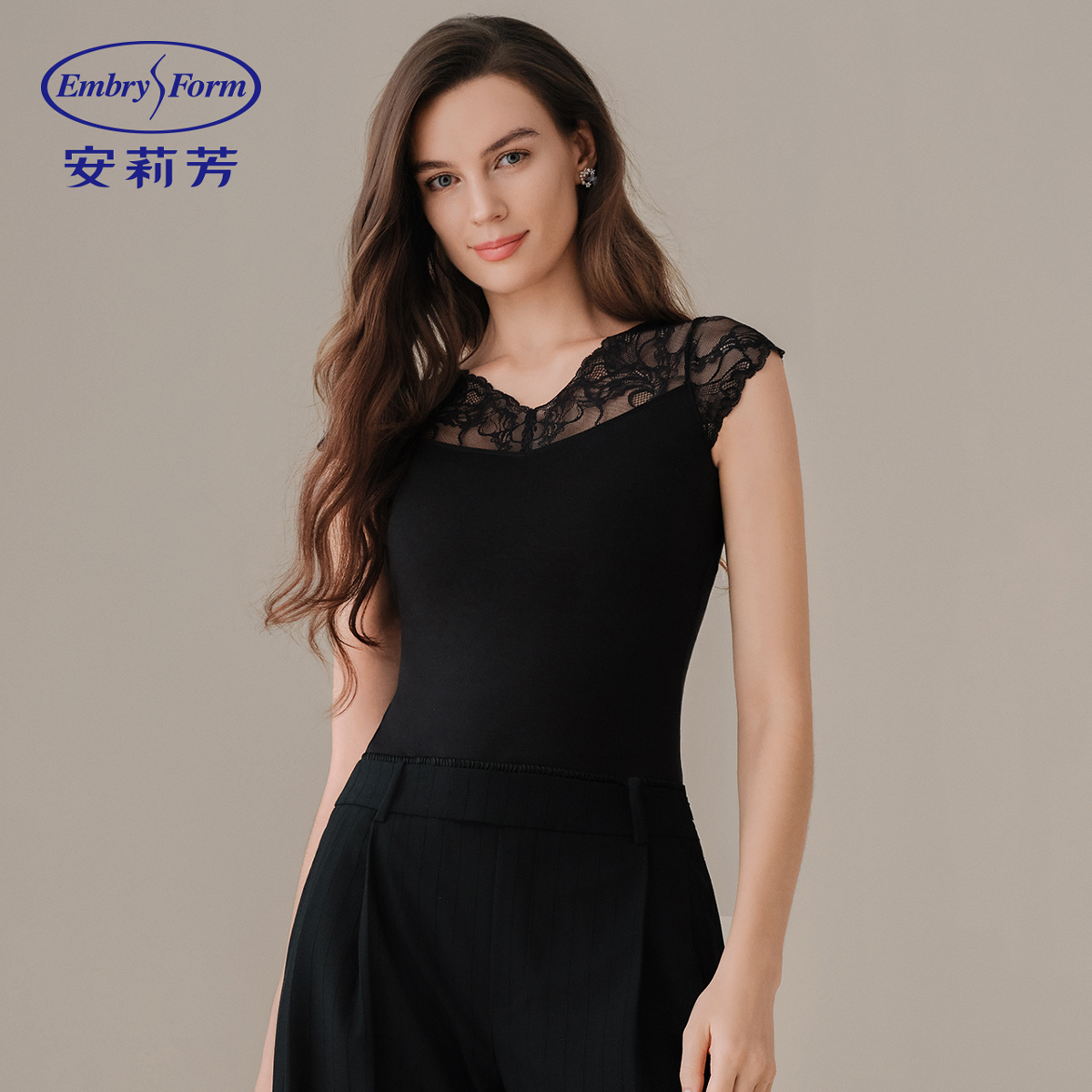 【美希专属】安莉芳女士外穿V领内搭舒适打底衫上装EDW1150