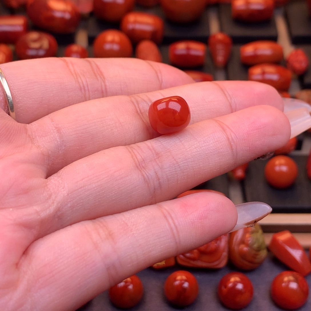 南红玛瑙未镶嵌川料瓦西全品原矿老型单珠10mm