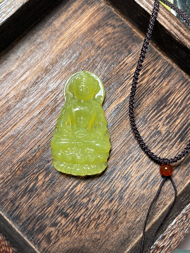 岫玉观音吊坠 挂件