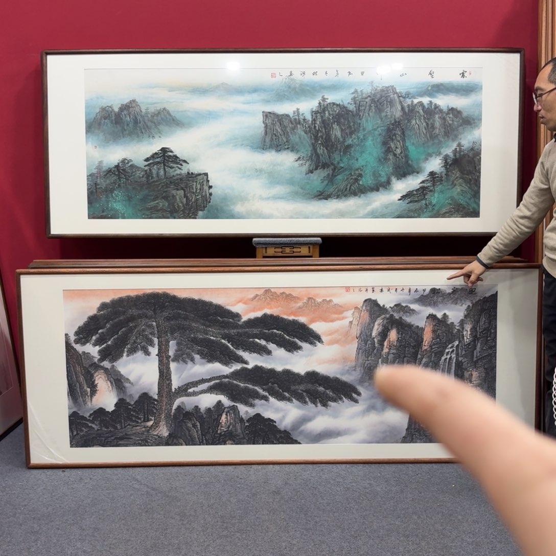 国画带框绘画210/80尺寸