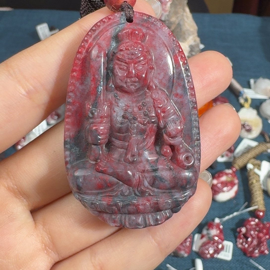 天然辰砂天然朱砂鸡 不动明王