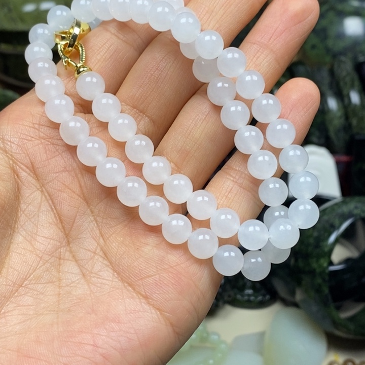 大***菜蛇纹石玉未镶嵌项链卡8项链