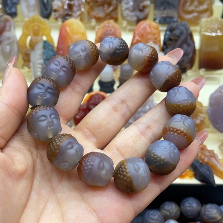 玛瑙/玉髓手串未镶嵌三****八手串