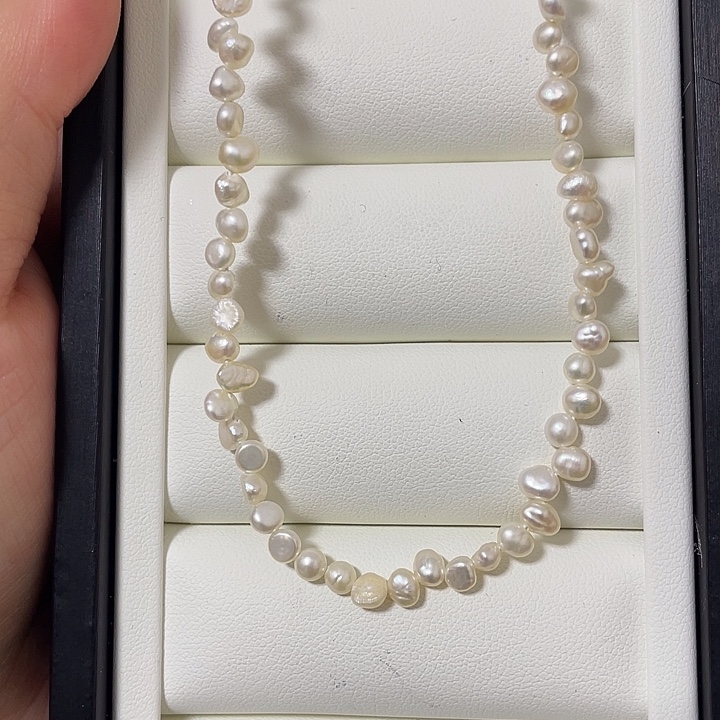 合金淡水珍珠耳钉