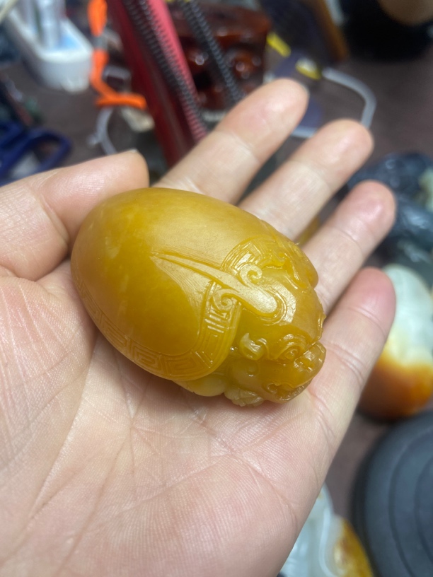 和田玉 把件 龙龟