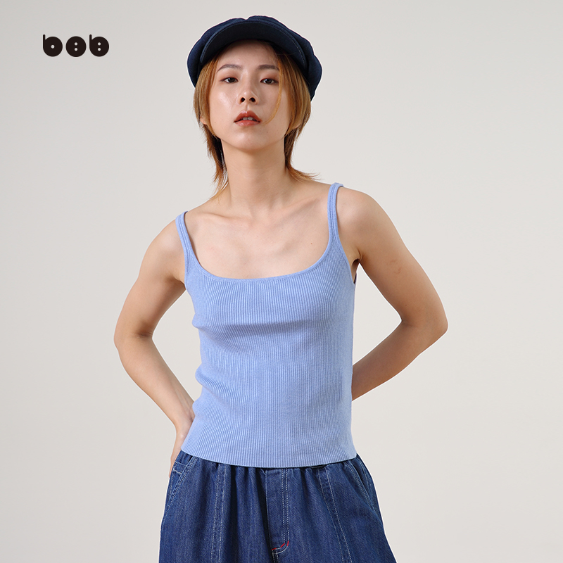 【商场同款】白目自吊带背心女2024春装新品辣妹穿搭美背上衣打底