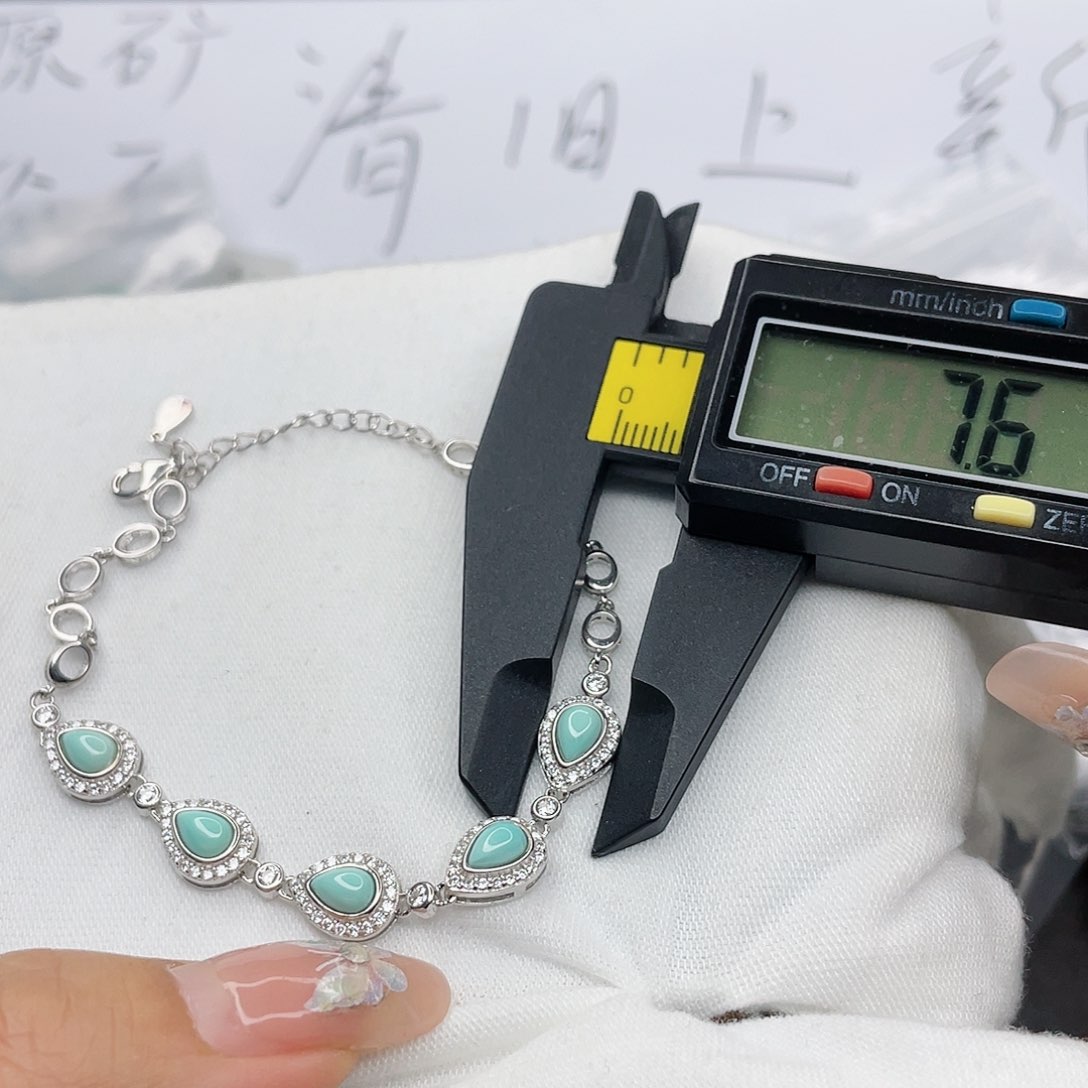 绿松石珠宝奇石银S925镶嵌