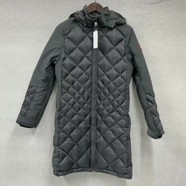 99新 CANADA GOOSE 菱格压线长款鹅绒服 下摆可打开 m码/3294