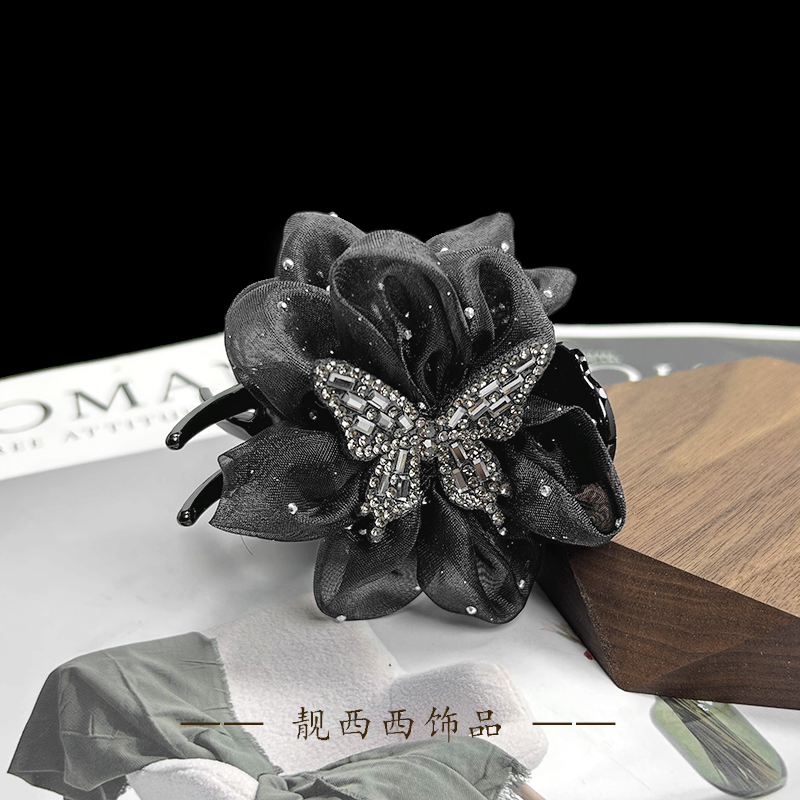 【LXX靓西西】113 丸子夹法式优雅气质欧根纱丸子头发夹