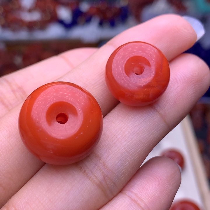 薯****南红玛瑙未镶嵌珠宝半成品平安扣2