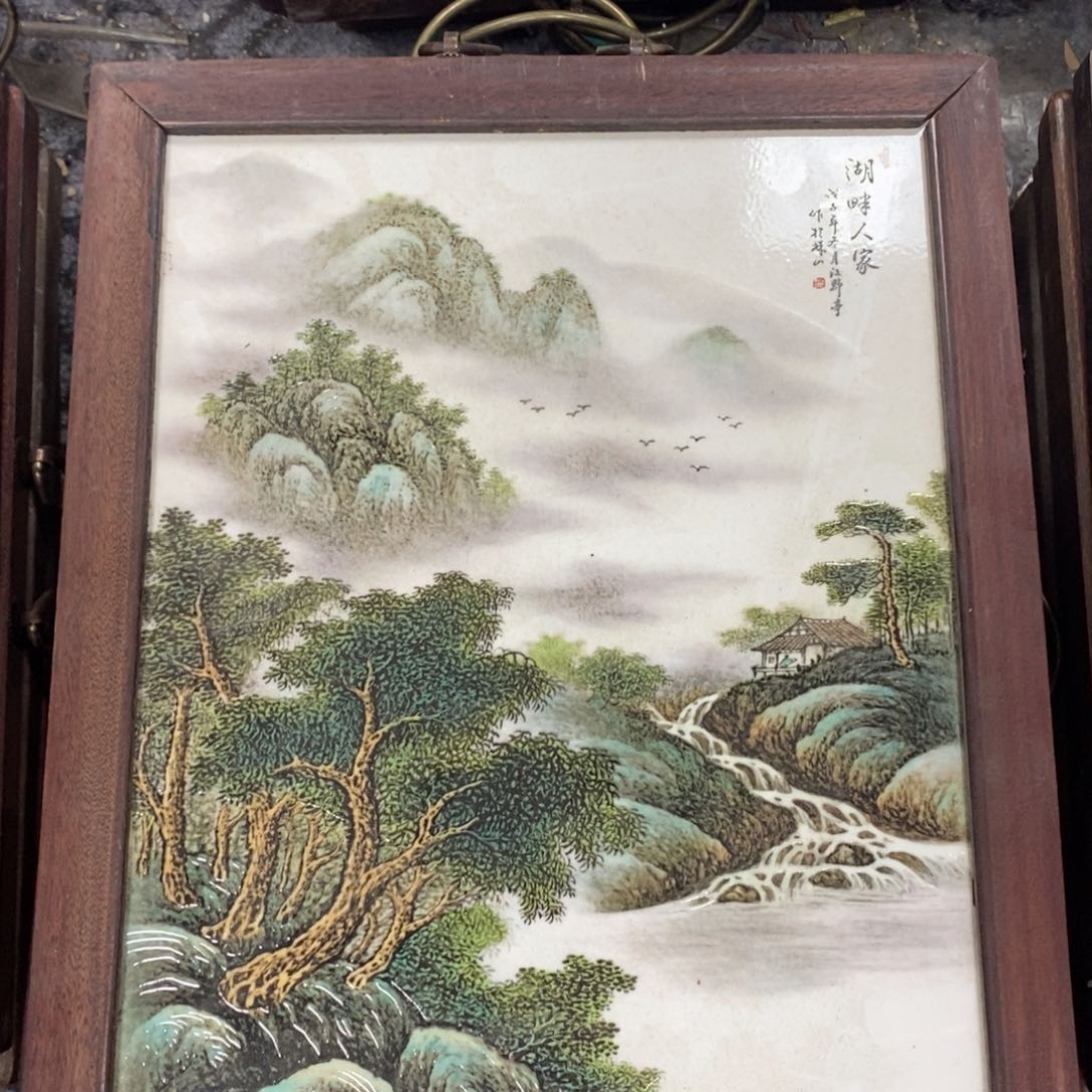 瓷片景德镇瓷板画柴窑烧制37*28