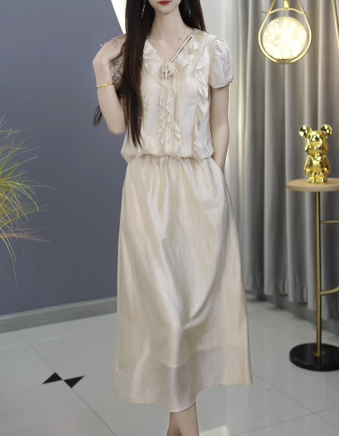 【套装定制】B1292图片色上衣套裙优雅气质时尚减龄显瘦夏季收腰