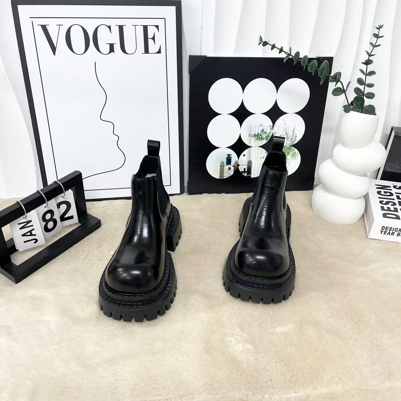 【与然良品】7882-7爆款百搭时尚休闲烟筒靴C