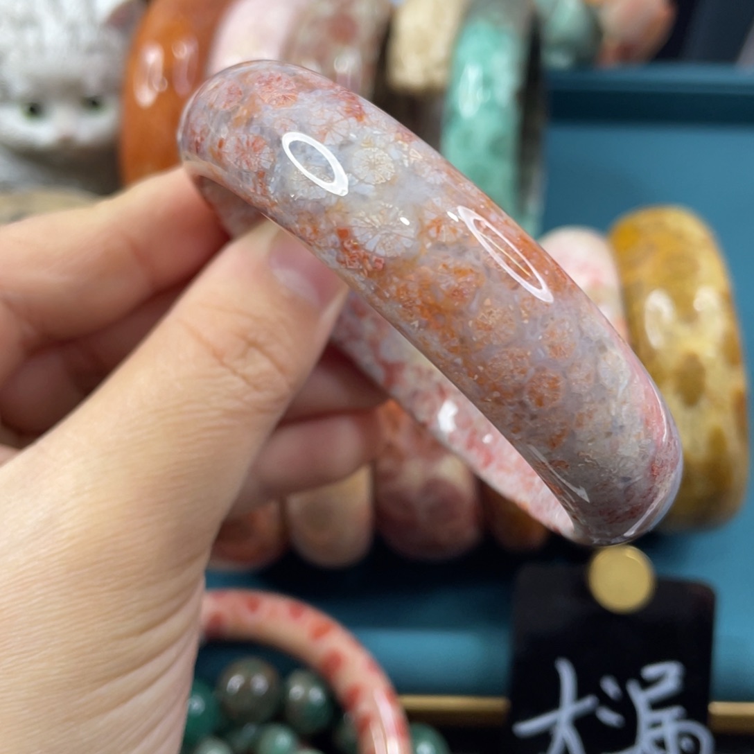 未镶嵌手镯硅化玉
