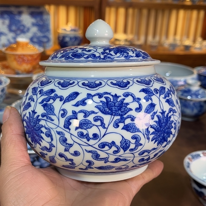 錡镇堂手工手绘茶叶罐