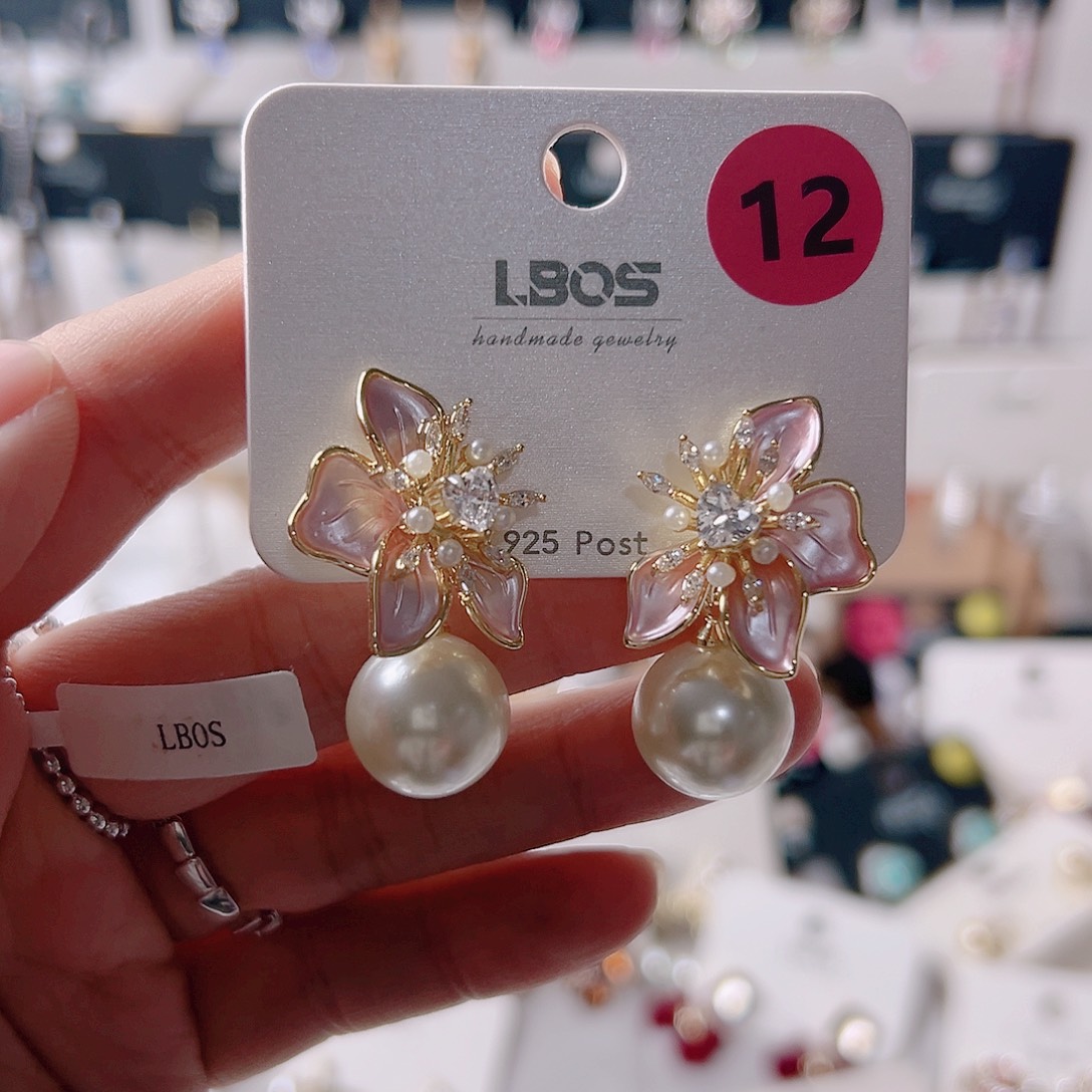 樱***间锆石纯铜合金耳环