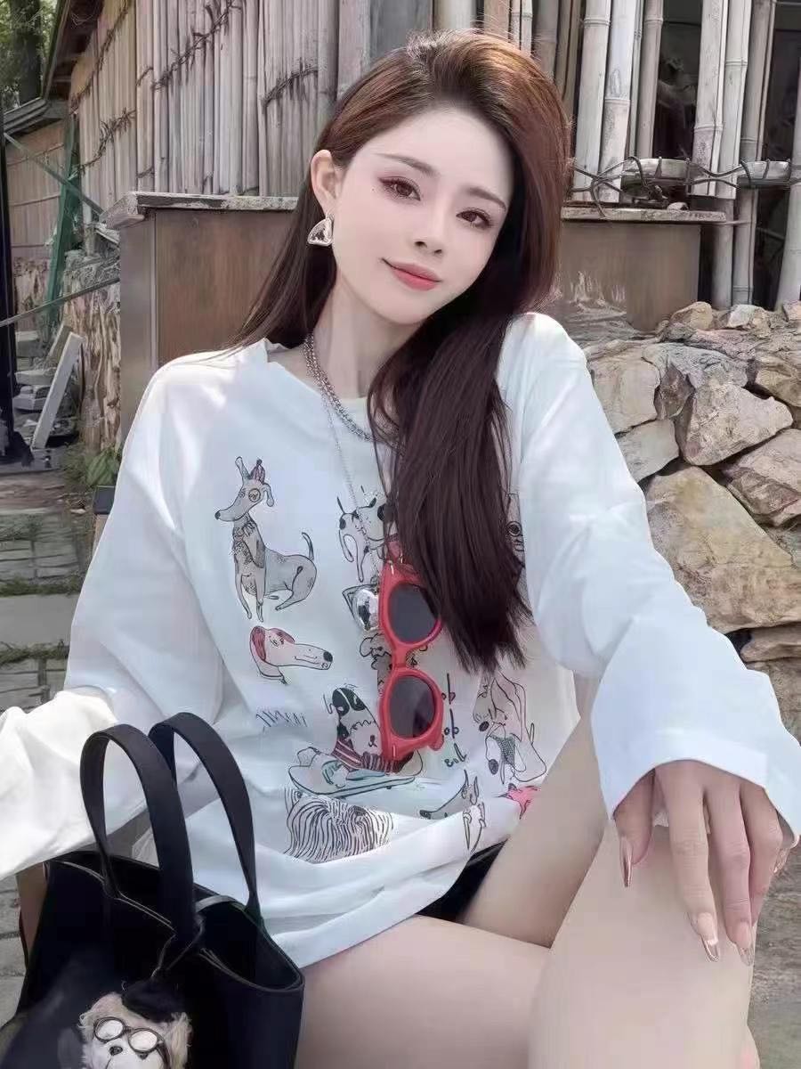 韩版小狗卡通时尚宽松防晒衣