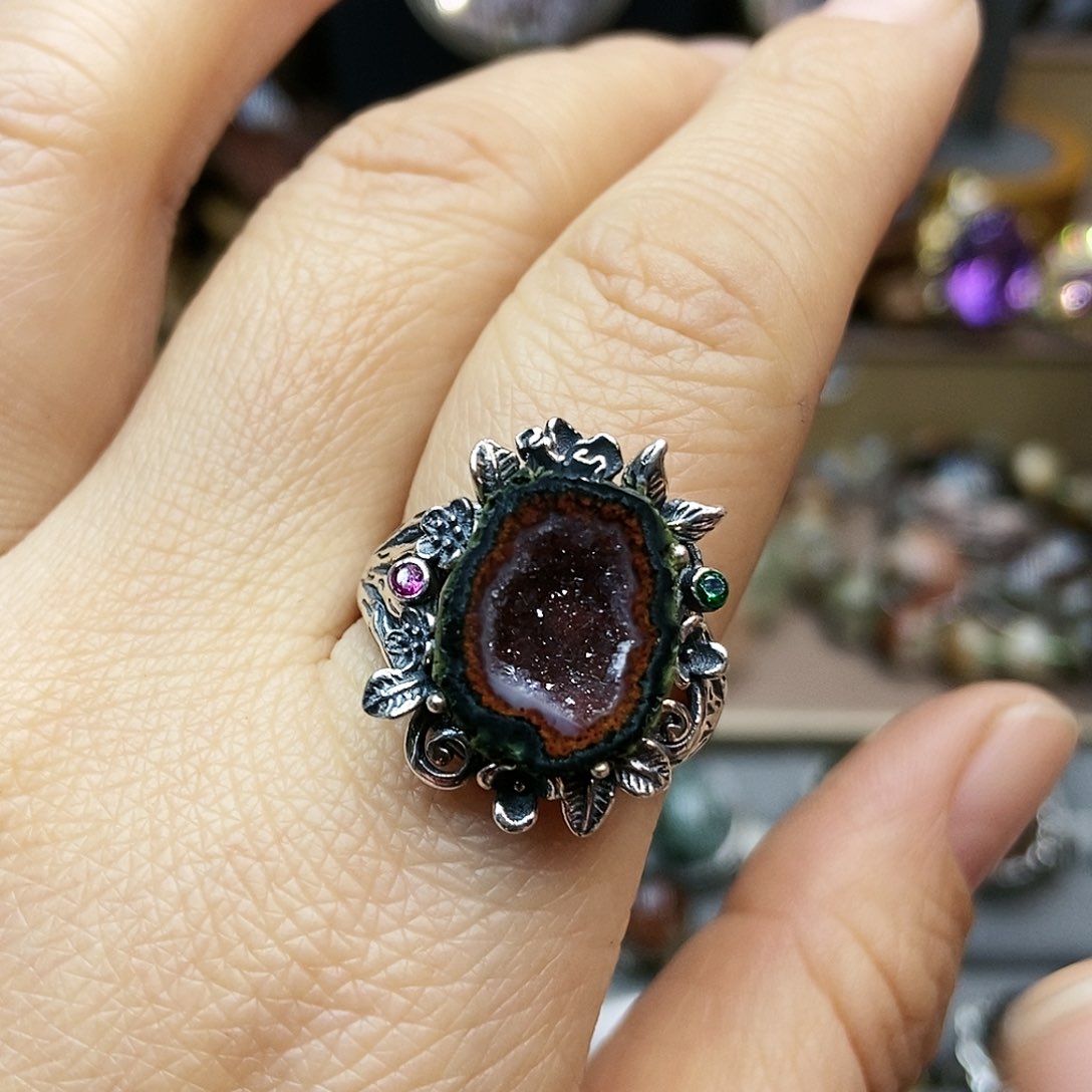 水晶戒指银S925镶嵌f****树