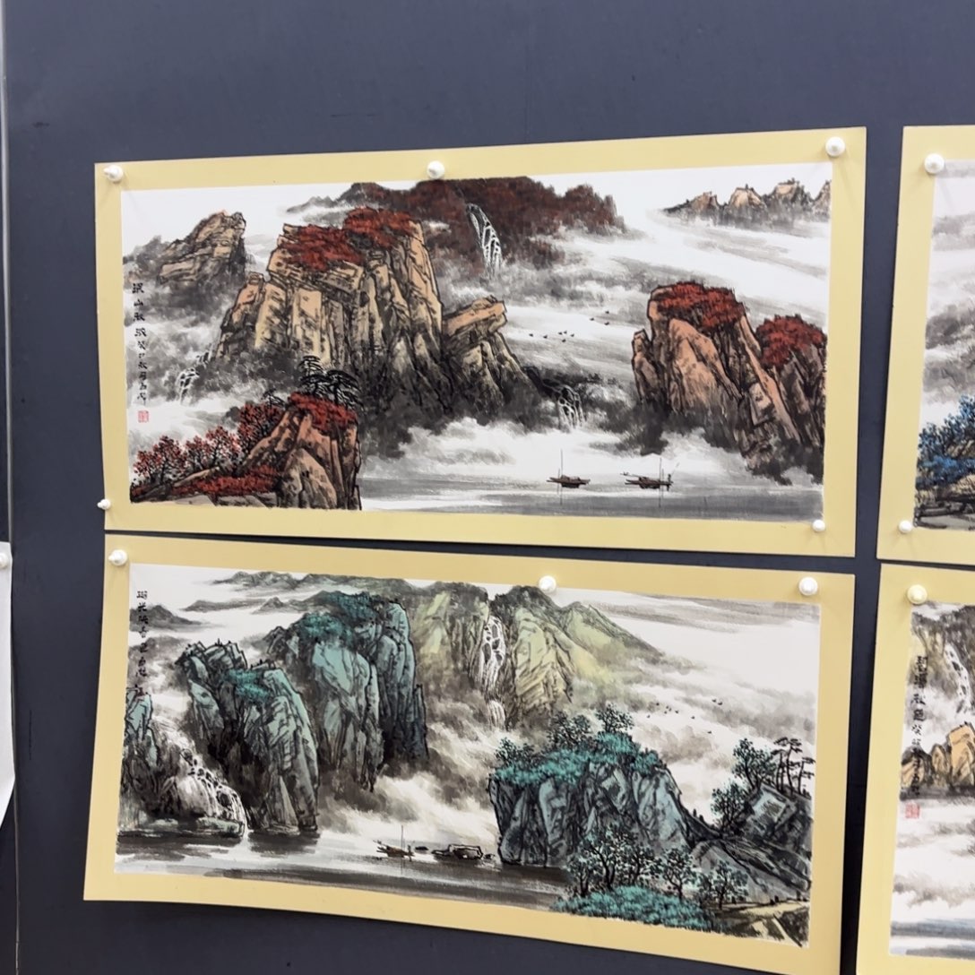 国画糖**丁百林四尺山水